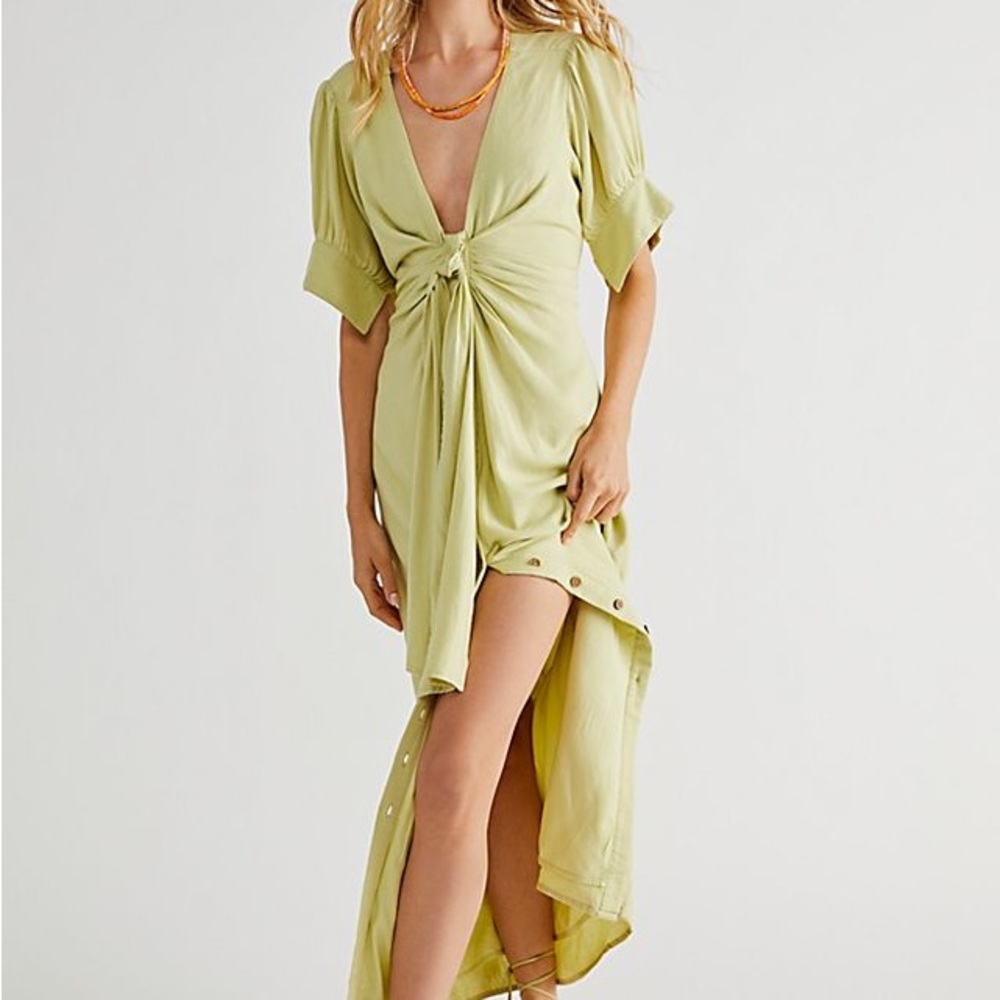 Free People Light Green Midi Dress